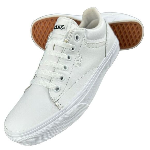 Vans Seldan White Leather Laceup Lowtops Women’s Size 8 - Picture 7 of 7